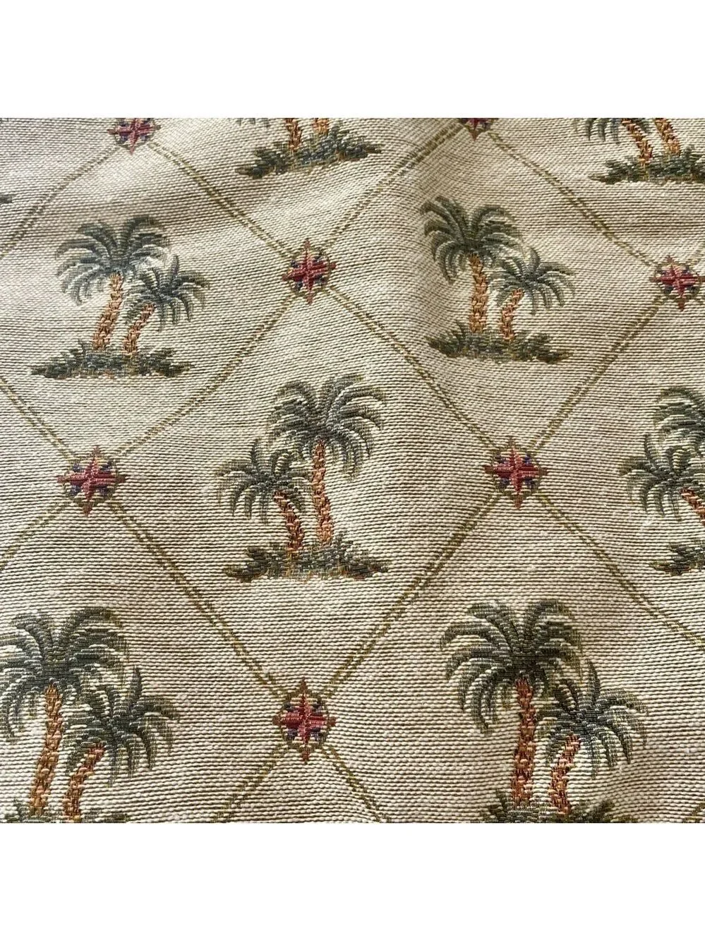 Pillow Cover, Wilkinson Textiles, Custom Made Palm Trees, 25” x 29”.